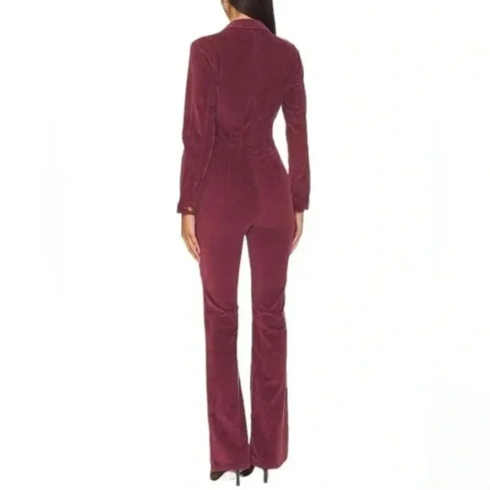 NEW FREE PEOPLE We The Free Cordovan Jayde Cord Flare Jumpsuit